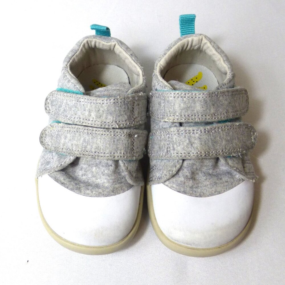 Gray and White Baby Walker Shoes